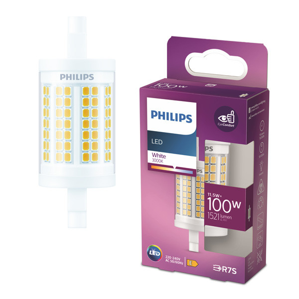 Philips R7S LED lamp Staaflamp 78mm 3000K 11.5W 100W Philips 123led
